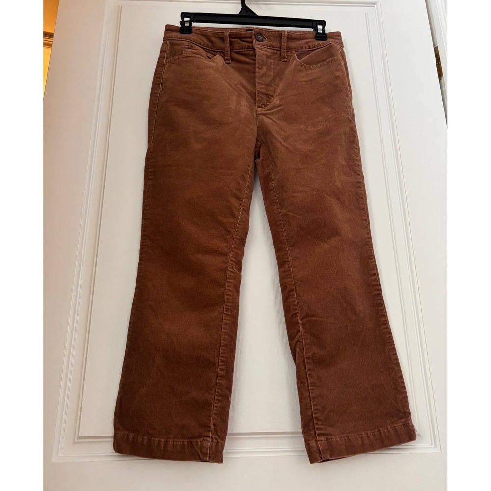 Talbots Corduroy Pants Brown Cropped Flare Women's Size 2P
